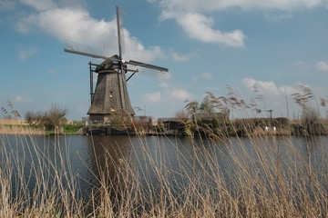 Windmill in the Unesco site of Kinderdijk, Holland