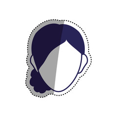 Woman head silhouette icon vector illustration graphic design