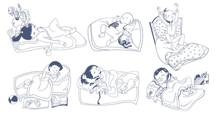 Sketch Sleeping Kids Set 