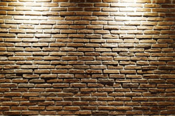 Illuminated brick wall