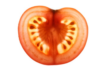 Backlit tomato slice