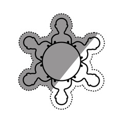 Fototapeta premium Teamwork people silhouette icon vector illustration graphic design
