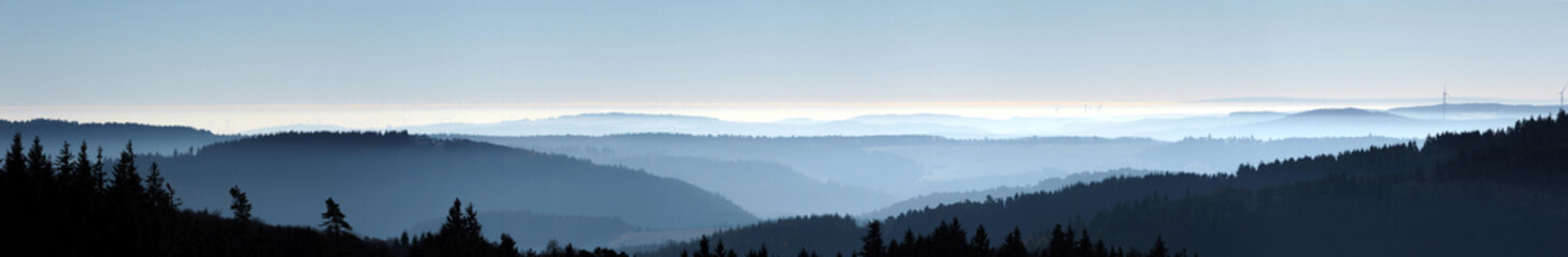 Obraz na płótnie Canvas Panorama. Arft, Osteifelsicht Westerwald/Hunsrück