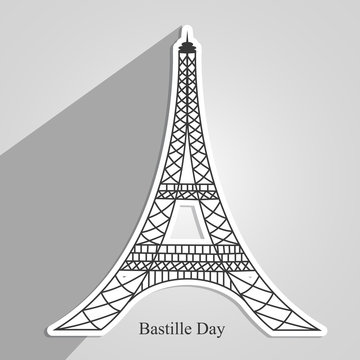 Illustration of elements for France Bastille Day