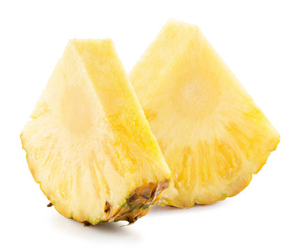 pineappler slices isolated on the white background