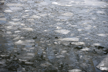 Eisschollen auf dem Neckar