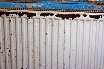 Rusty, destroyed, devastated, moldy radiator