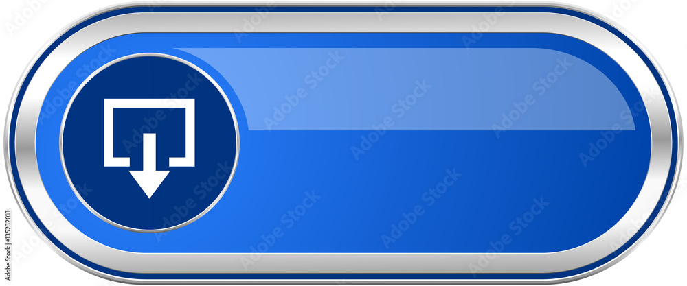 Leinwandbilder Exit long blue web and mobile apps banner isolated on white background.