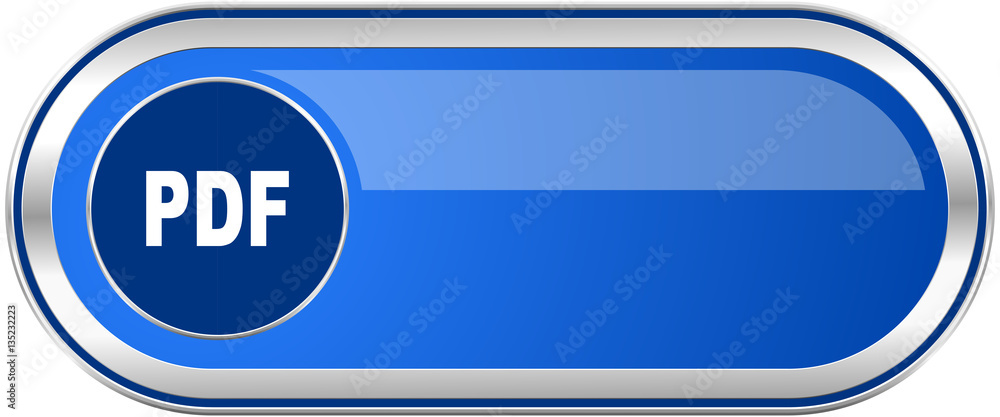 Poster pdf long blue web and mobile apps banner isolated on white background.