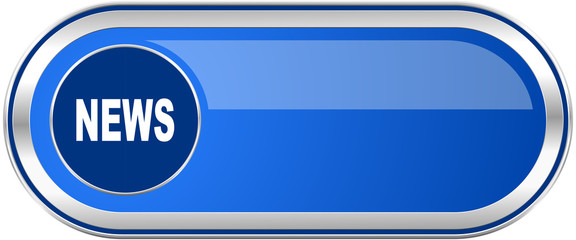 News long blue web and mobile apps banner isolated on white background.