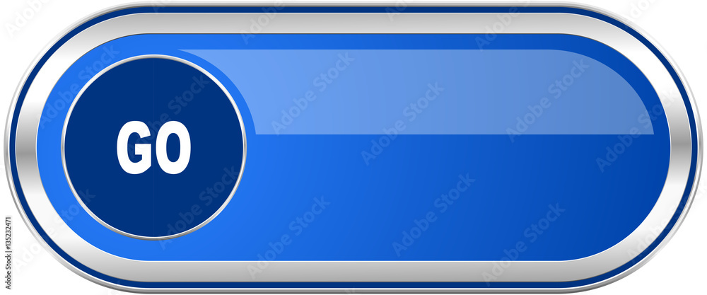 Aufkleber go long blue web and mobile apps banner isolated on white background.