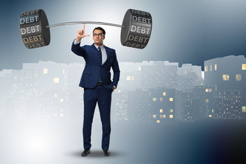 Businessman under heavy burden of debt