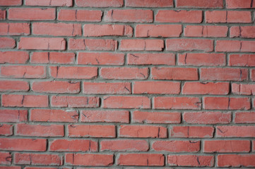 Wall of red brick, masonry, texture, pattern