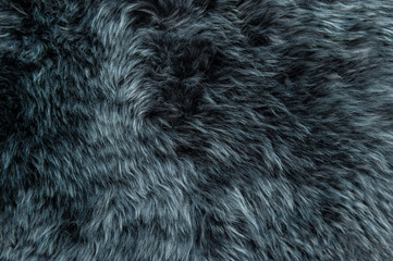 Sheep fur Grey sheepskin rug background texture