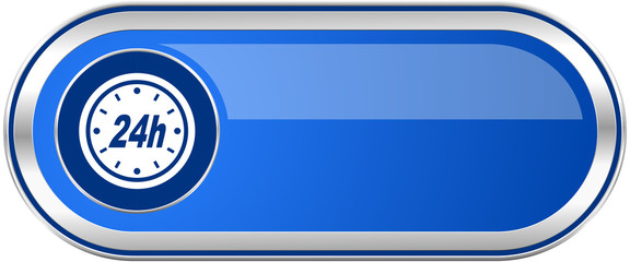 24h long blue web and mobile apps banner isolated on white background.