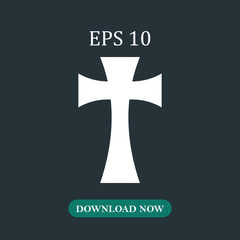 Christian cross icon vector