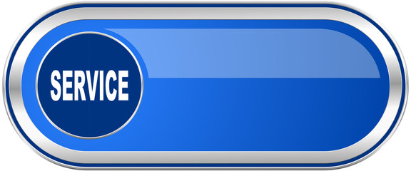 Service long blue web and mobile apps banner isolated on white background.