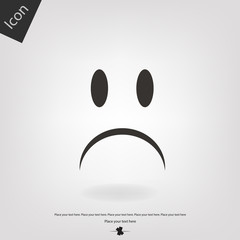 Sad smile vector icon