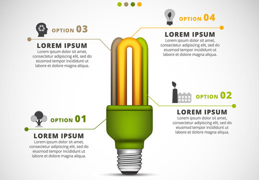 Ecology Infographic with Light Bulb Element