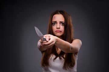 Woman in violence and discrimination concept