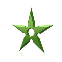 Obraz premium Green shuriken 3d illustration