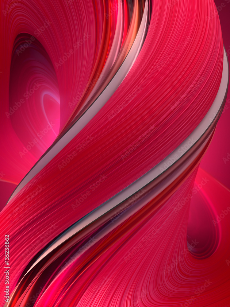 Leinwandbilder pinkish red twisted shape. computer generated abstract geometric 3d rendering