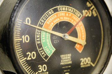 Glass gauge from the engine room of a World War II era ship