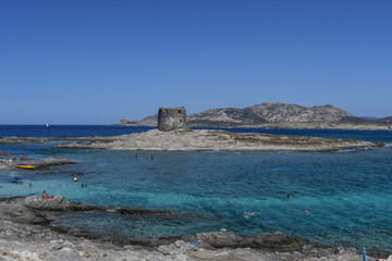 Aragonese Tower of La Pelosa beach 