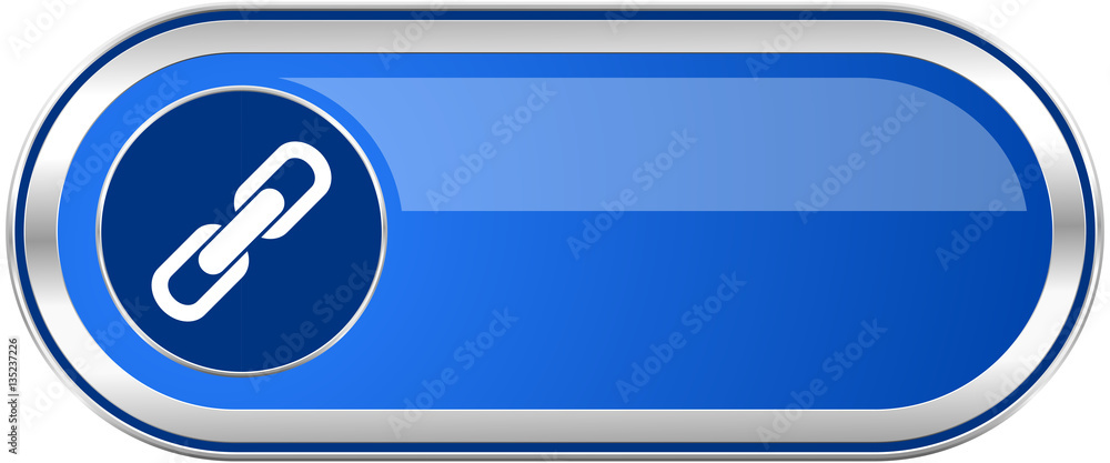 Poster Link long blue web and mobile apps banner isolated on white background.
