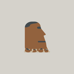 Island stone head moai