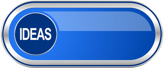 Ideas long blue web and mobile apps banner isolated on white background.