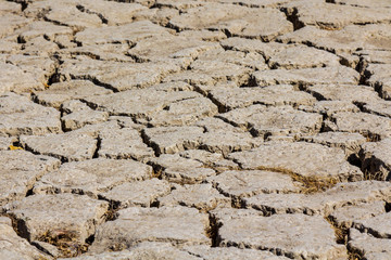 Dry ground on Zayandeh river in Iran during the summer 2016 drought
