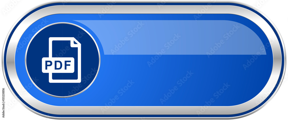 Poster pdf file long blue web and mobile apps banner isolated on white background.