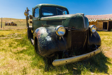 Antique vehicle in the high desert of California's eastern sierra nevada