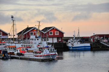 Fototapeta na wymiar Veduta del porto di Bodø, Norvegia
