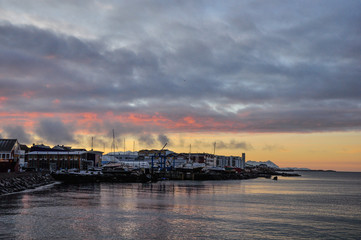 Veduta del porto di Bodø, Norvegia