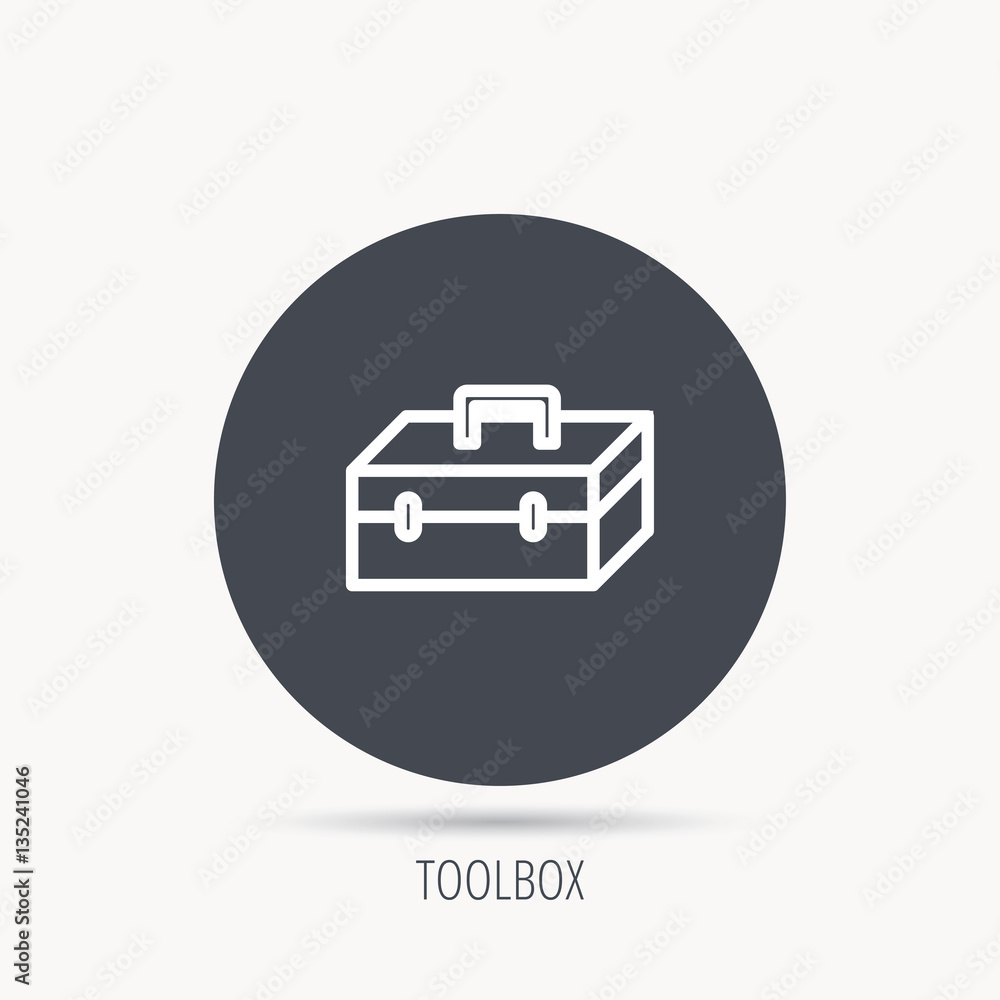 Poster toolbox icon. repair instruments sign. round web button with flat icon. vector
