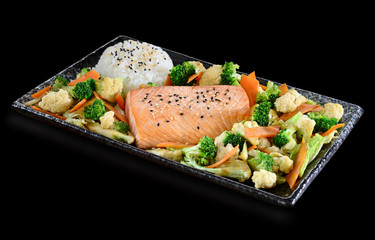 Meal Plate on black background