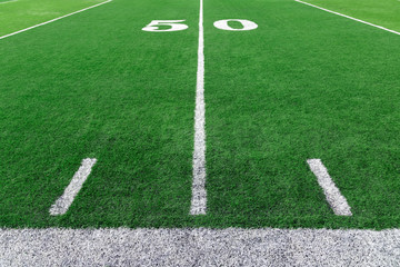 Football field with yard lines