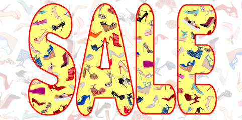 hot sale. sales. fashion footwear. discount banner. selling women's shoes.