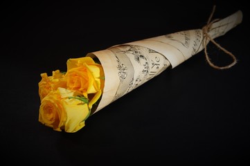 Stylish bouquet of roses