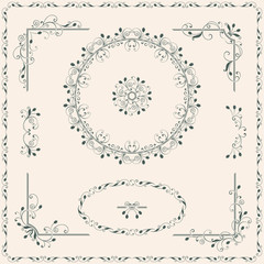 Set of stylish and fashionable frames.