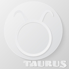 Astrology sign Taurus on white paper background.  Western horosc