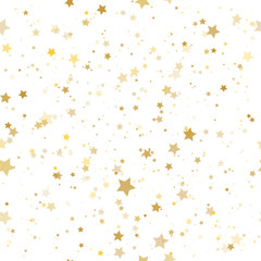 Gold stars. Confetti celebration, Falling golden abstract decora
