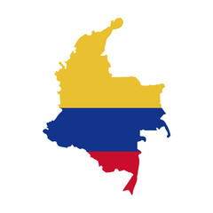 Obraz premium map with colors colombian flag vector illustration