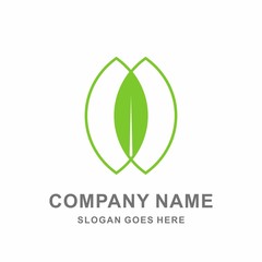 Simple Organic Green Leaf Nature Farm Vegetables Agriculture Icon Apps Business Company Stock Vector Logo Design Template 