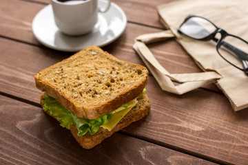 concept of lunch in office at work desktop