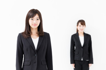 portrait of asian businesswomen on white background