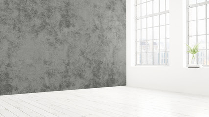 Modern bright interior . 3D rendering