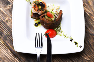 meat dish with garlic